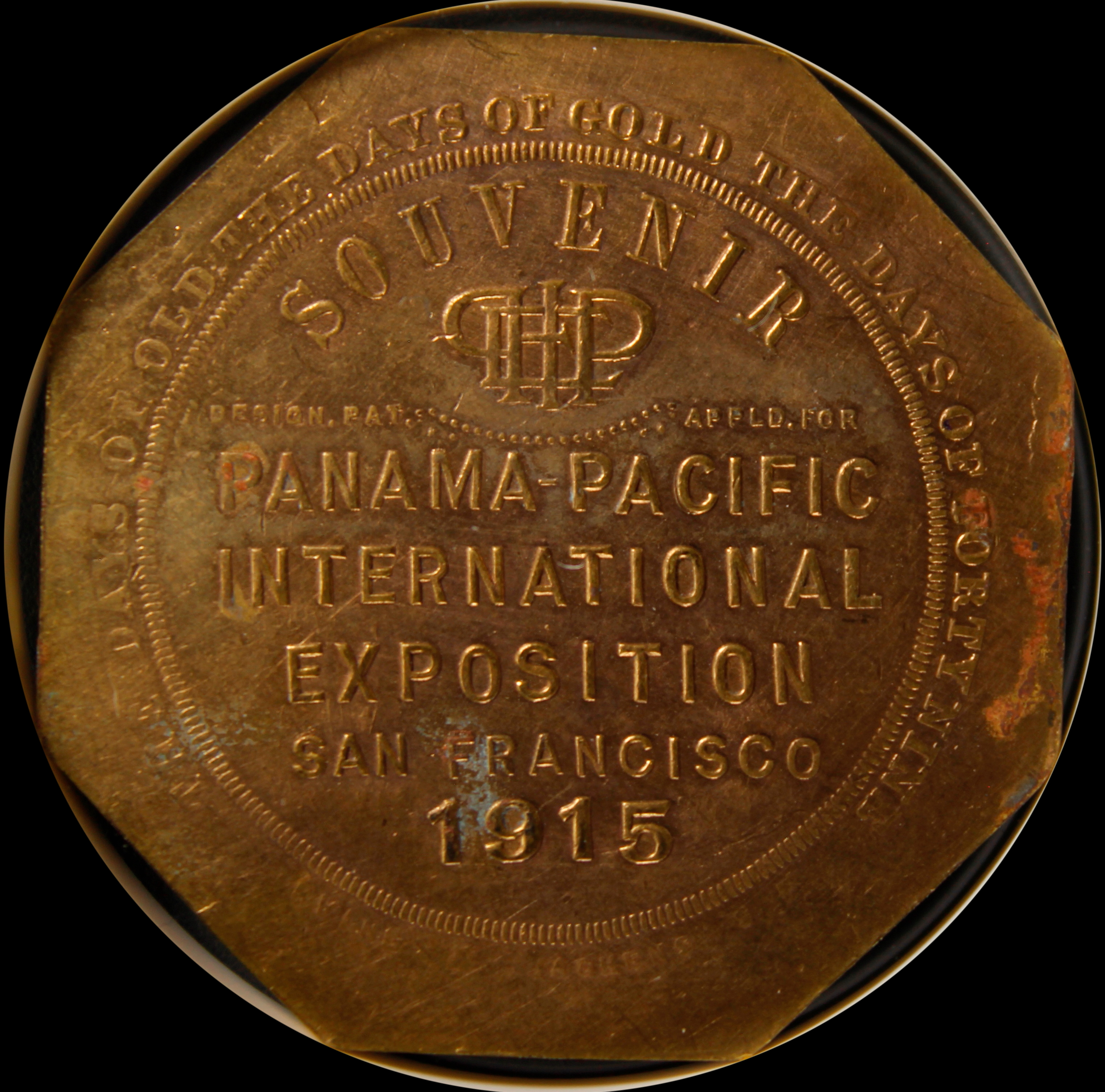 HK-424 1915 Panama-Pacific International Exposition Design.Pat Left Souvenir Slug SCD