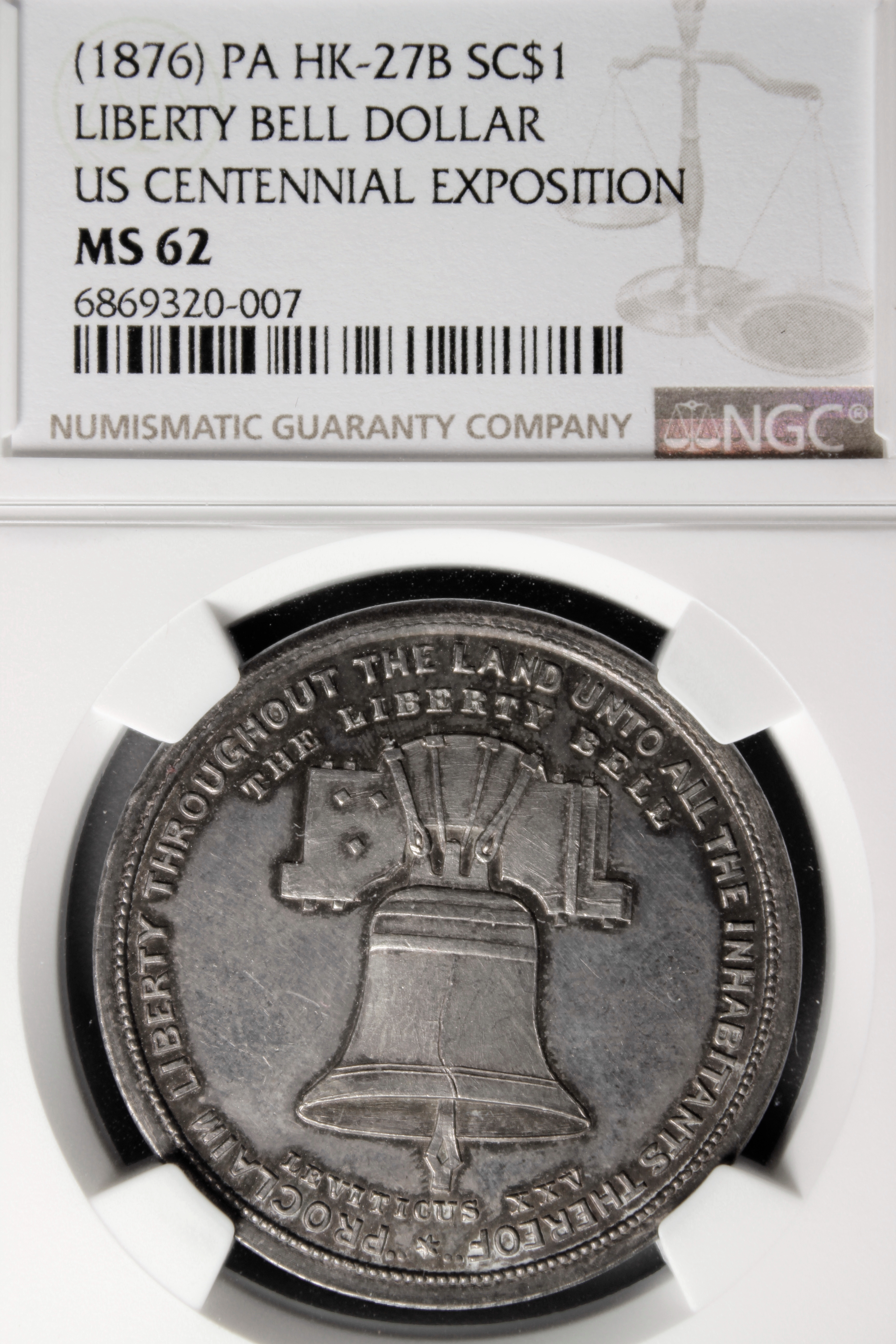 HK-27B 1876 SILVER Centennial Small Liberty Bell With Star / Independence Hall With Trees SCD