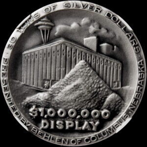 1962 Century 21 Exposition High Relief Silver Million Dollar Display SCD
