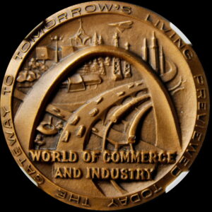 1962 Century 21 Exposition High Relief Bronze Commerce & Industry SCD