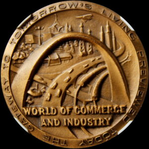 1962 Century 21 Exposition High Relief Bronze Commerce & Industry SCD