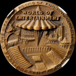 1962 Century 21 Exposition High Relief Bronze World of Entertainment SCD