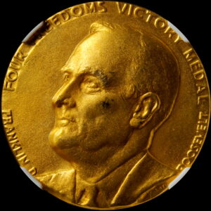 HK-913 1945 Roosevelt Four Freedoms Gold-Plated SCD