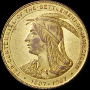 HK-347 1907 Jamestown Tercentennial Exposition Official Gold-Plated SCD